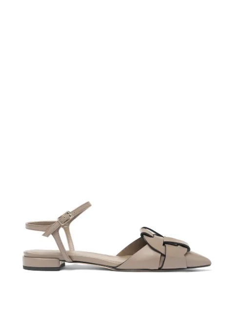 Scarosso Amanda woven pointed-toe pumps Brown AMANDABALLTAUCALF