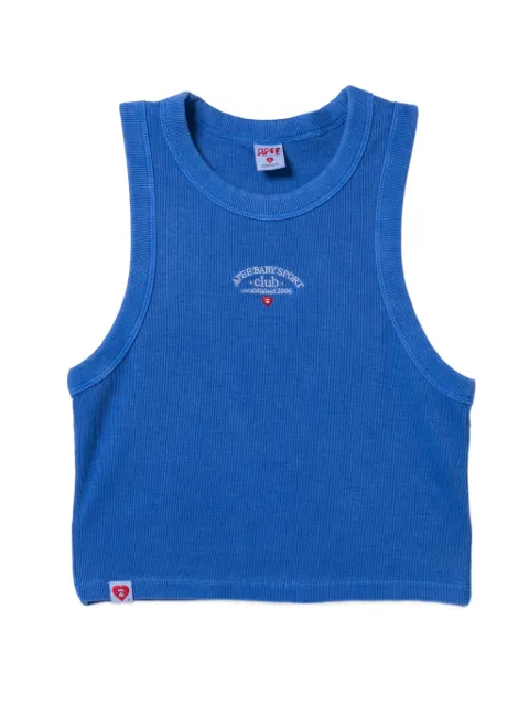 APEE™ by *A BATHING APE® heart logo embroidered tank top Blue 0PXTKAS214A6QBLX00S