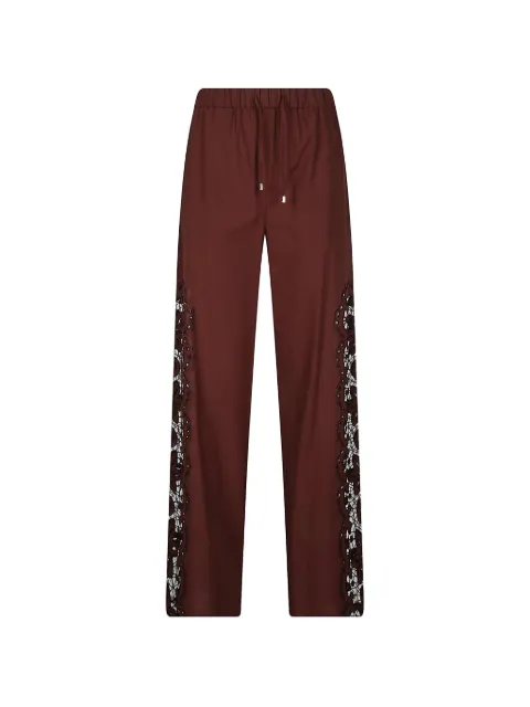 Patrizia Pepe lace-insert drawstring trousers Brown 2P1764A773