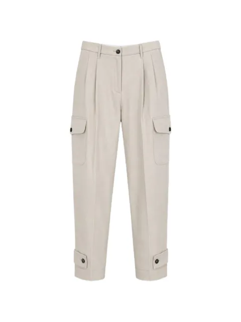 Nine In The Morning pleated-detail buttoned-cuff cargo pants Neutrals 9SS26SOP39AVORIOBEIGE
