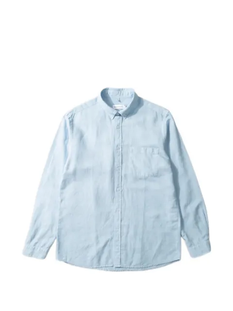 Dean Edmonds button-down chest-pocket shirt Blue 1261005500PLAINLIGHTBLUE