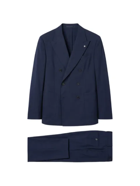 Manuel Ritz double-breasted peak-lapel suit Blue 4032A373826000089