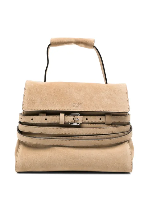 Moschino buckle-detail suede tote bag Neutrals MC4023PP1POF0