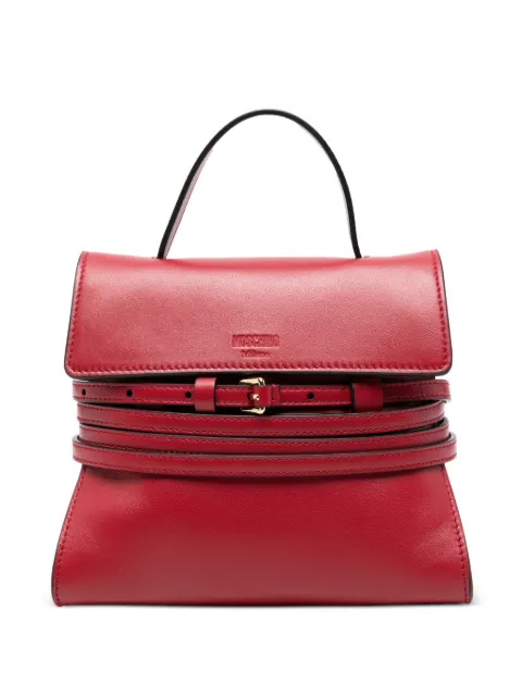 Moschino Tie Me belt-detail top-handle mini tote bag Red MC4163PP1POA0