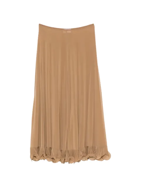 Moschino ruffled-hem midi skirt Brown A01265535