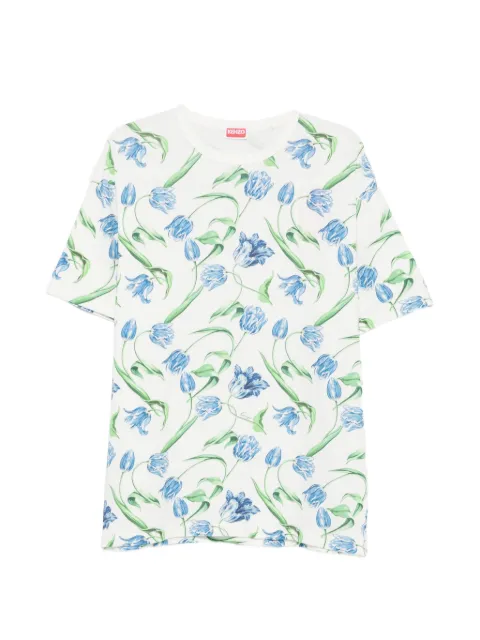Kenzo tulip-print T-shirt White FG65TS2944SK