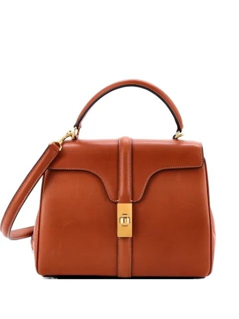 Celine Pre-Owned 16 Top Handle Bag Smooth Calfskin Small satchel Brown D0B9O6HJX9DBT9PA