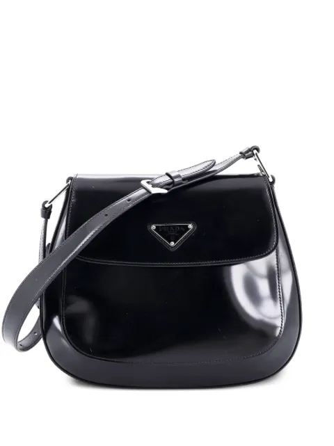 Prada Pre-Owned Cleo Flap Spazzolato Leather Large shoulder bag Black 853YLK39PNM3ZQ3V