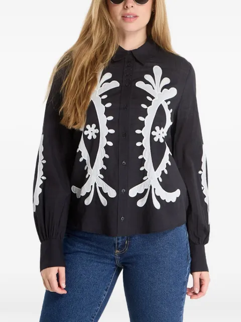 Desigual embroidered long-sleeve shirt Black 26SWCW082000