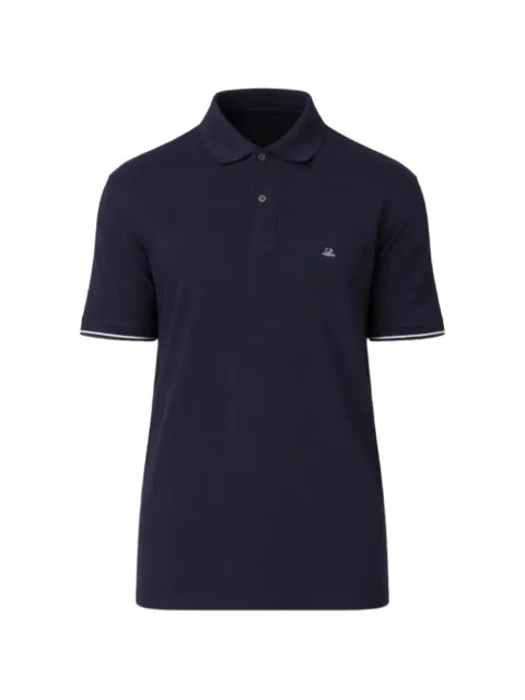 C.P. Company logo-embroidered cotton polo shirt Blue 20CMPL288A006263G809