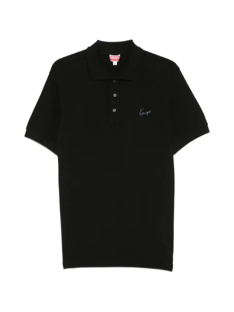 Kenzo logo-embroidered piqué polo shirt Black FG65PO1554PU