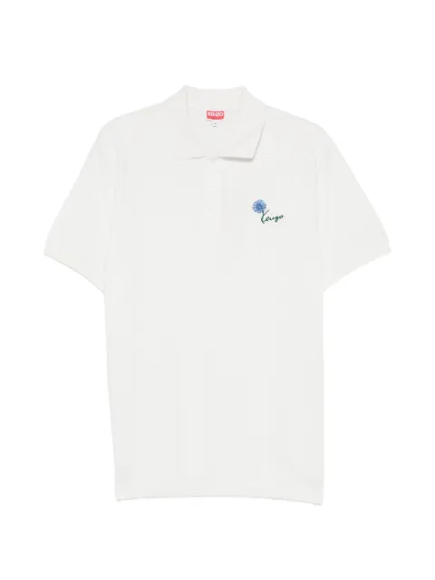 Kenzo floral-embroidered polo shirt White FG65PO1584PU