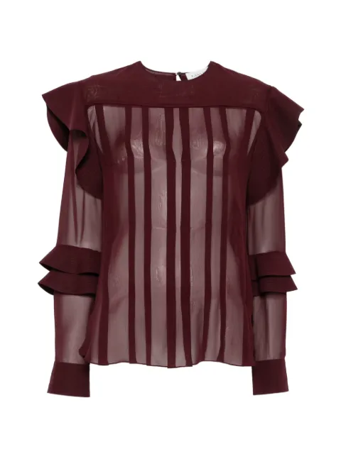 Lanvin flounced blouse in silk georgette Red RWTO00056259A26