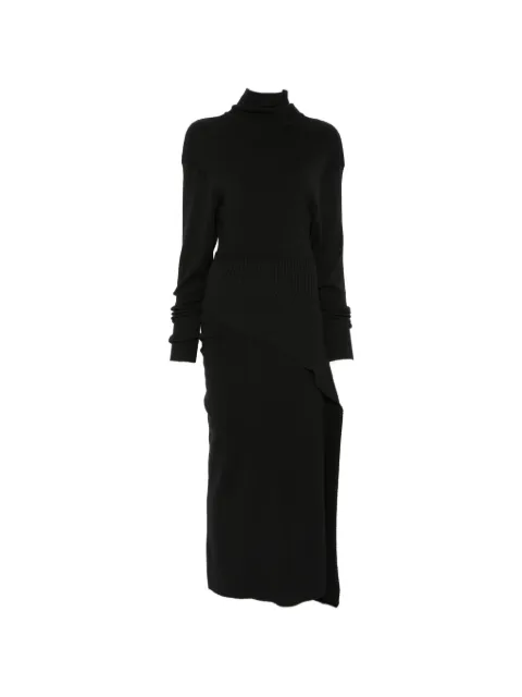 Lanvin wool and cashmere midi dress Black RWDR0040K065H25