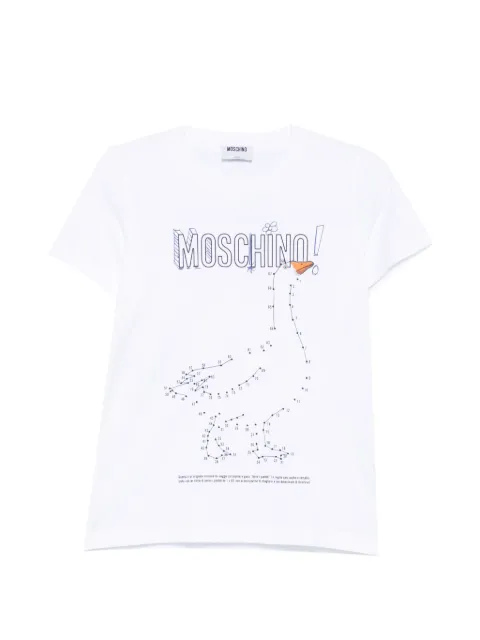 Moschino short-sleeve goose-print T-shirt White J07195541