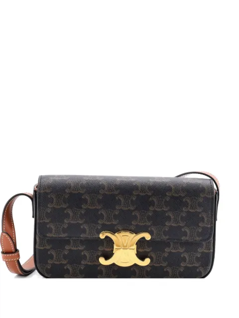 Celine Pre-Owned Triomphe East-West Triomphe Coated Canvas shoulder bag Brown XV4NE4UVRMTFSBOT