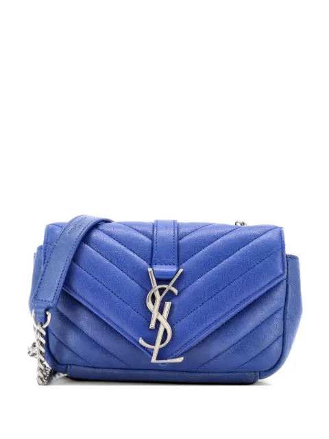 Saint Laurent Pre-Owned Classic Monogram Matelasse Chevron Leather Baby crossbody bag Blue XSZH67OAOYL1XJ9D
