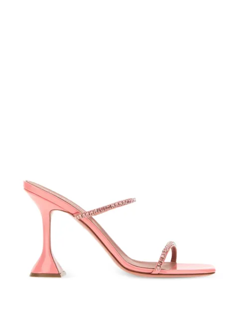 Amina Muaddi Gilda 70 crystal-embellished mules Pink GILDASLIPPER95