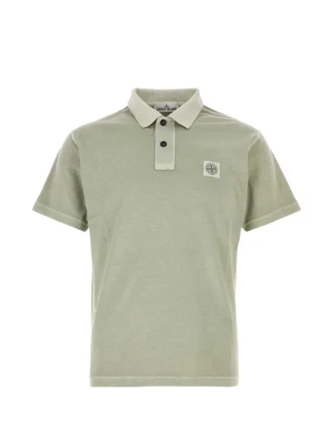 Stone Island 2200013 organic cotton jersey 'Fissato' effect polo Green L1S152200013S0057