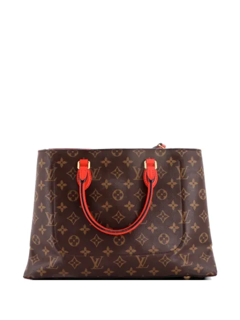 Louis Vuitton Pre-Owned Flower Monogram Canvas with Leather tote bag Brown 5T61UFW5NWE599C1