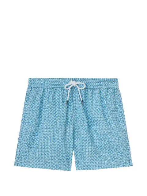 Fedeli Madeira geometric-print swim shorts Blue TU000318