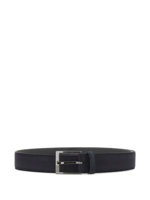 BOSS engraved-logo suede belt Blue 50563958
