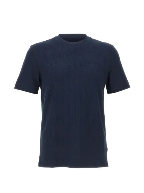 BOSS jacquard-check T-shirt Blue 50559677