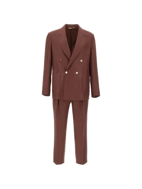 Briglia 1949 Bolgheri double-breasted wool suit Brown BOLGHERIPO300130B00088