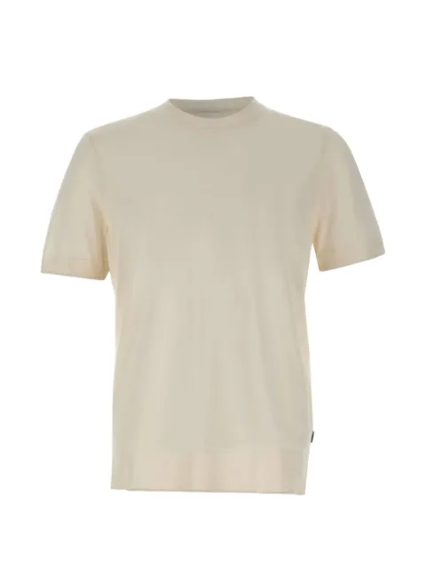 BOSS crew-neck silk T-shirt Neutrals 50560502