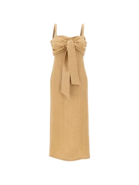 Marella Buck draped bow-detail dress Neutrals 3221066202002