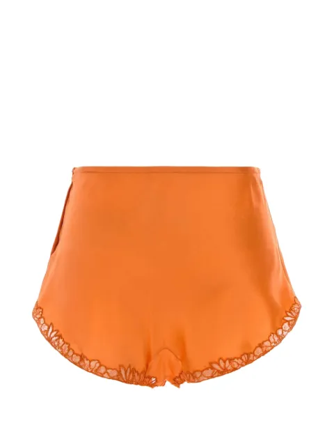 Saint Laurent lace-trim satin shorts Orange 861353Y7G27