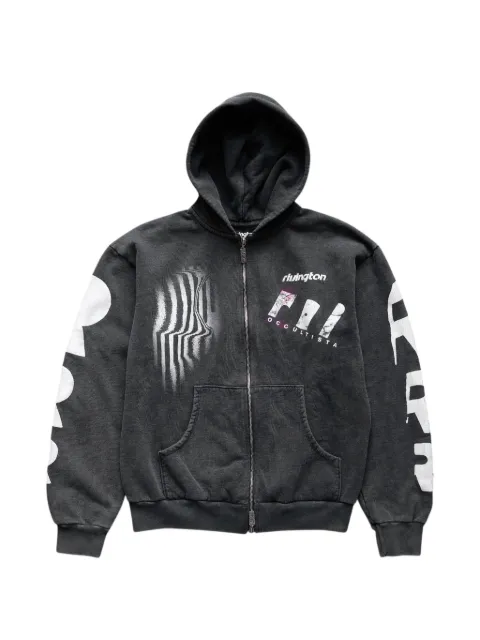 RRR123 Apocrypha Pious graphic-print hoodie Grey APOCZH04