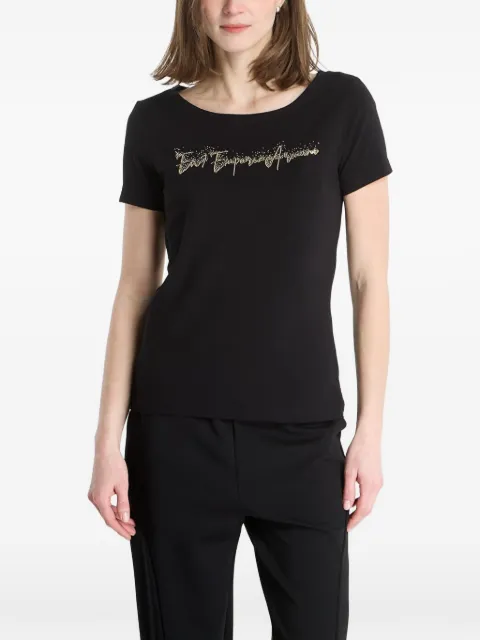 Ea7 Emporio Armani rhinestone-embellished T-shirt Black 7W000978AF10373
