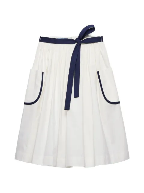 Prada slubbed toile skirt White P176ISOOO1906