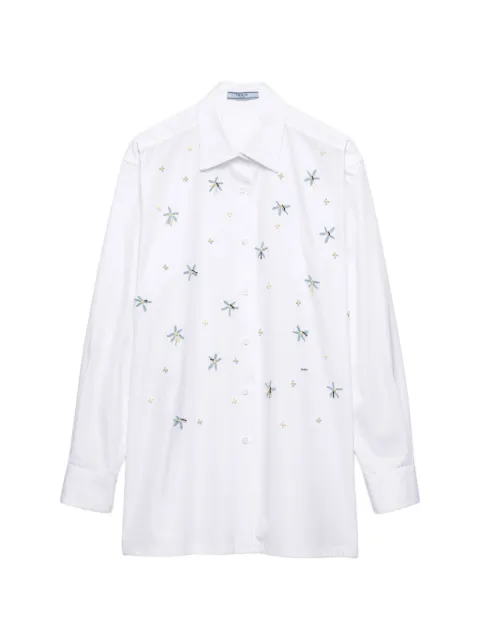 Prada embroidered poplin shirt White P445JRSOOO190K