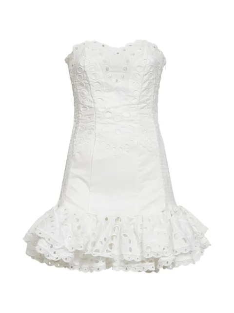 Charo Ruiz Ibiza Santy broderie-anglaise ruffled mini dress White 263600