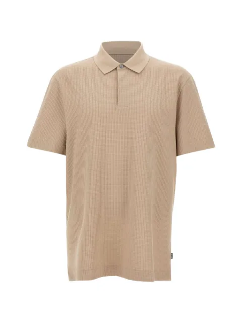 BOSS checked jacquard polo shirt Neutrals 50559689