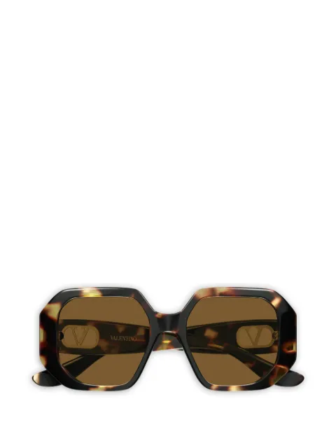 VALENTINO GARAVANI EYEWEAR VLogo geometric-frame sunglasses Brown VG0003SA