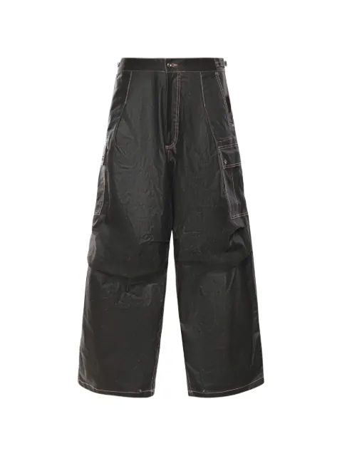 PDF contrast-stitch cargo pants Black DFM03011GF174BLACK