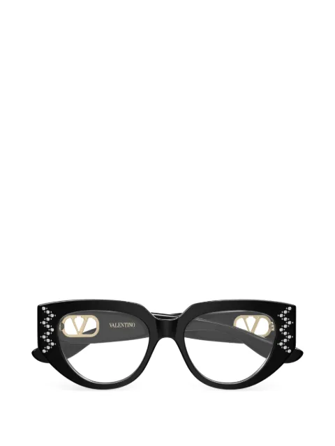 VALENTINO GARAVANI EYEWEAR VLogo crystal-embellished glasses Black VG0004O