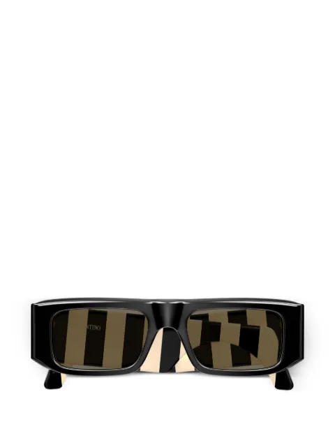 VALENTINO GARAVANI EYEWEAR VLogo stripe-print sunglasses Black VG0005S