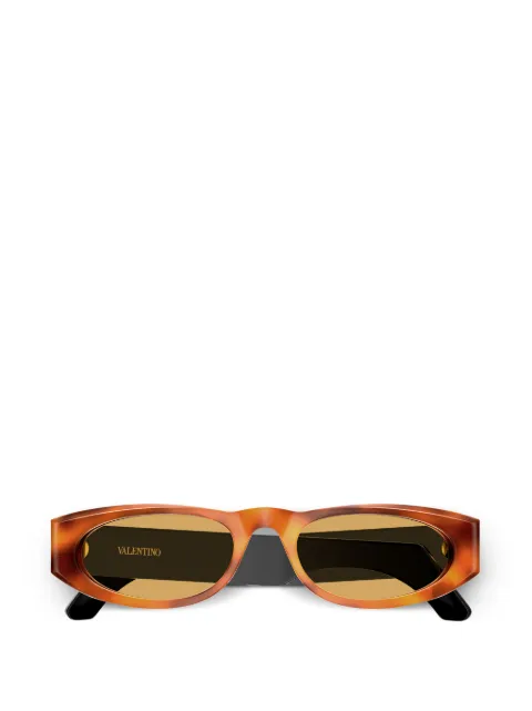 VALENTINO GARAVANI EYEWEAR VLogo oval-frame sunglasses Brown VG0007S