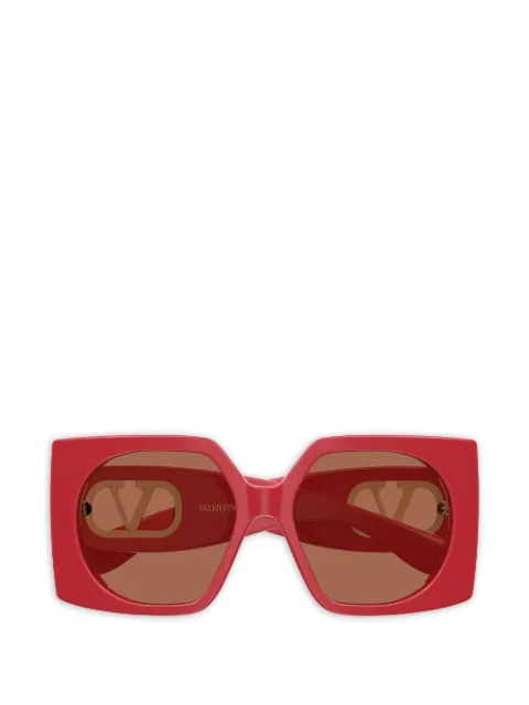 VALENTINO GARAVANI EYEWEAR VLogo geometric-frame sunglasses Red VG0002S