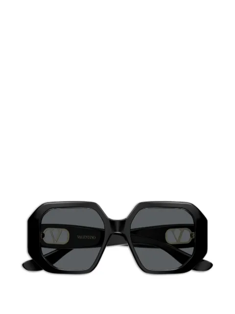 VALENTINO GARAVANI EYEWEAR VLogo geometric-frame sunglasses Black VG0003SA