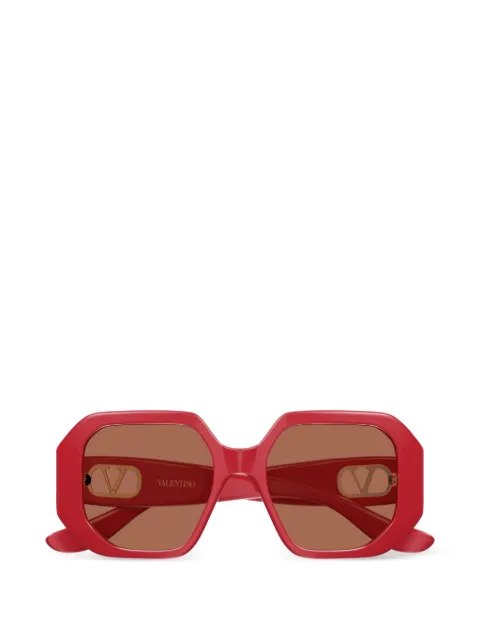 VALENTINO GARAVANI EYEWEAR VLogo geometric-frame sunglasses Red VG0003SA