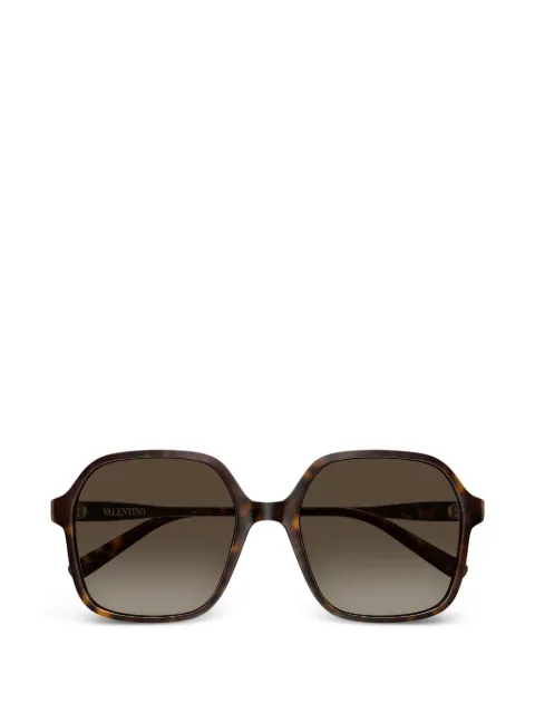 VALENTINO GARAVANI EYEWEAR V-logo oversized sunglasses Brown VG0018S
