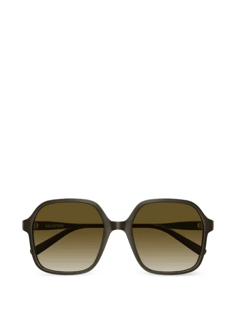 VALENTINO GARAVANI EYEWEAR VLogo geometric-frame sunglasses Brown VG0018S