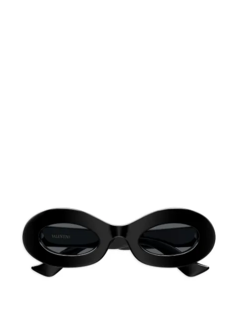VALENTINO GARAVANI EYEWEAR stud-embellished oval-frame sunglasses Black VG0036S
