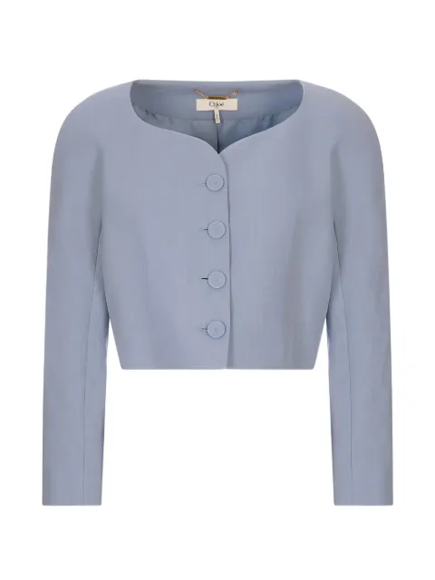 Chloé button-up cropped jacket Blue CH26UVE35062