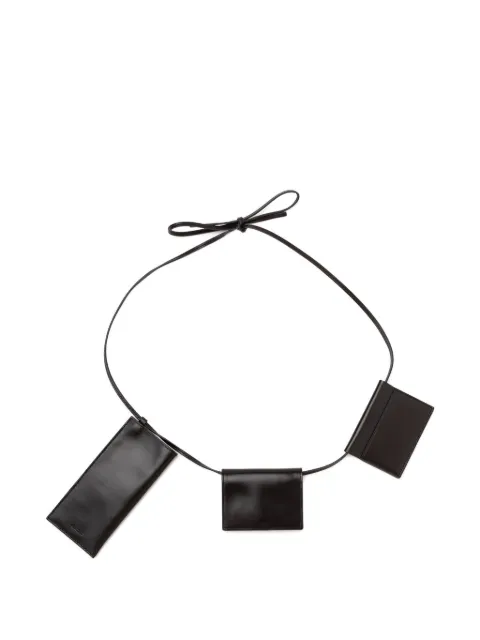 Amomento slim leather belt bag Black AM26SSW05BG